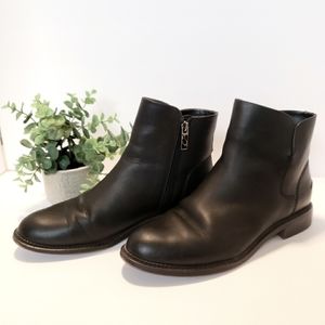 Franco Sarto Black Leather Booties, 9.5